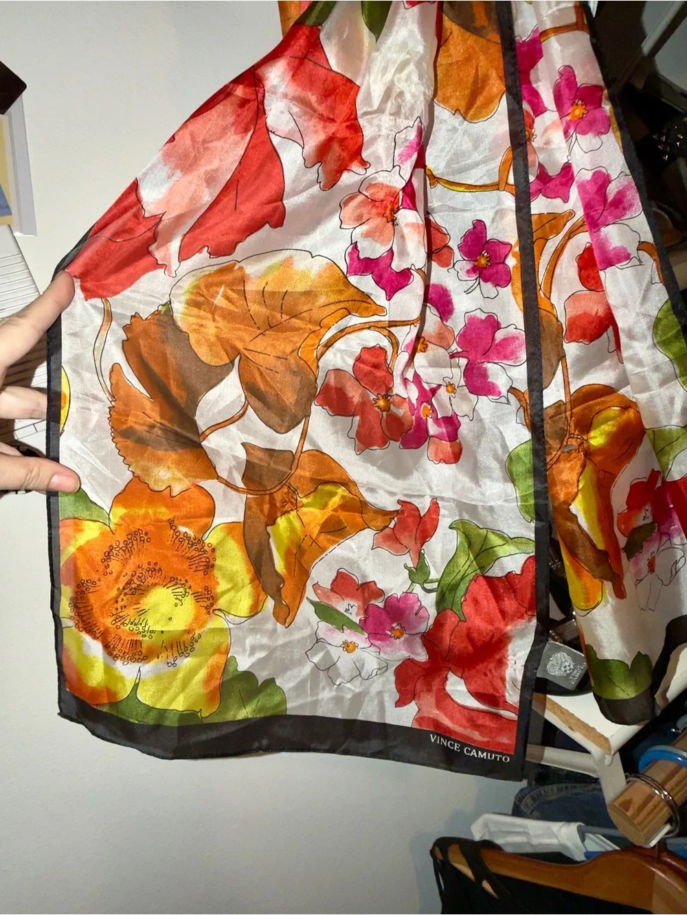 Vince Camuto Floral Silk Scarf — Bold multi colored. Absolutely beautiful.